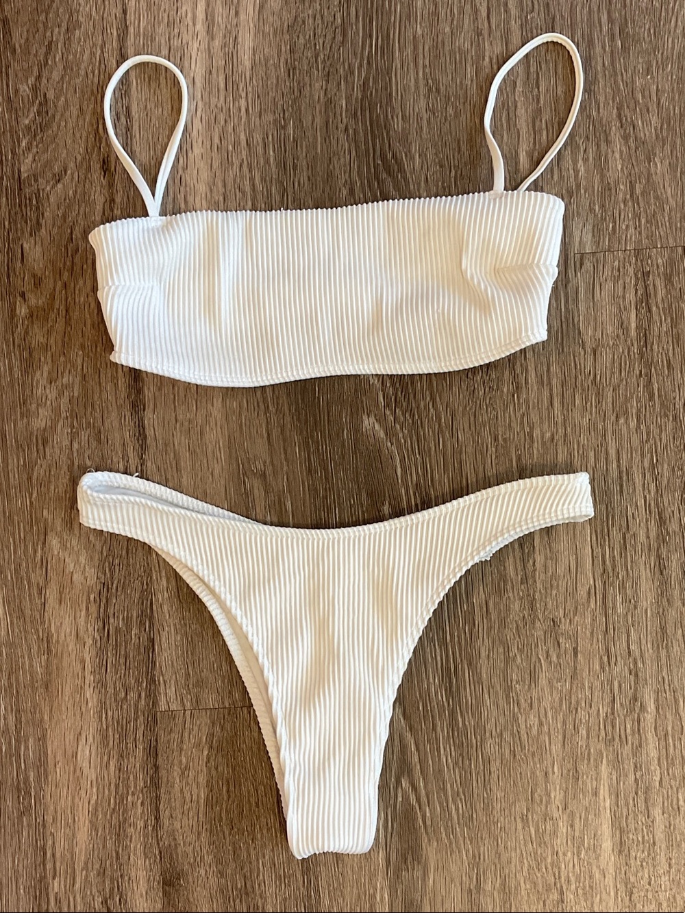 Hollister Ribbed Cream Two-Piece Bikini Set